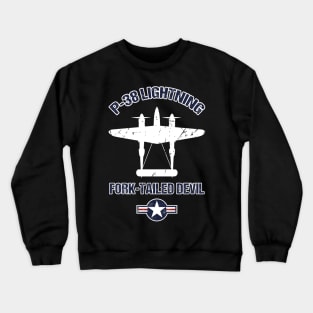 P38 Lightning Warbird Patriotic Design Airforce Military WW2 Crewneck Sweatshirt